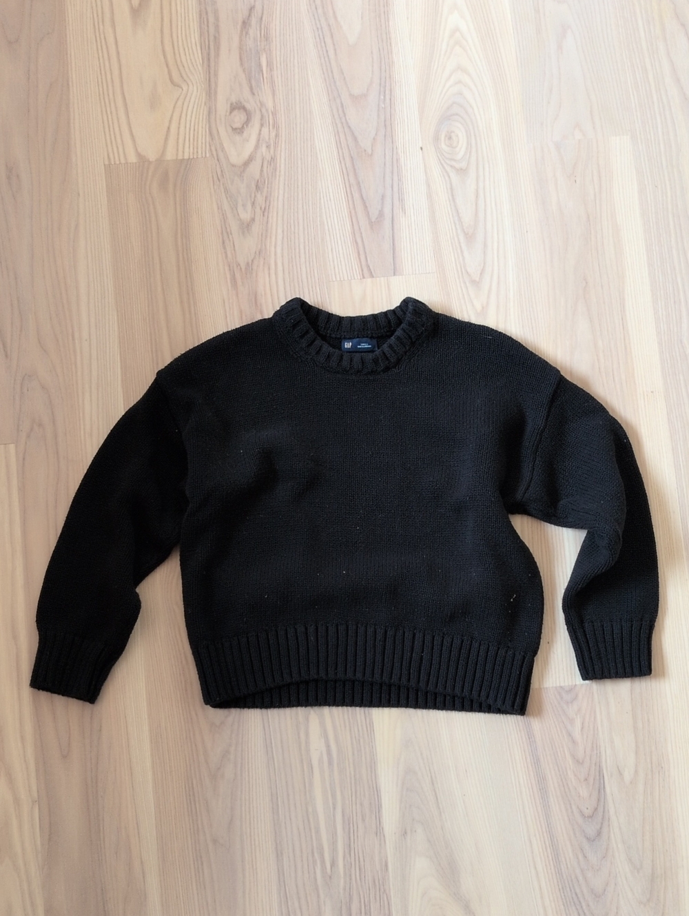 GAP Black Cotton Crewneck Sweater